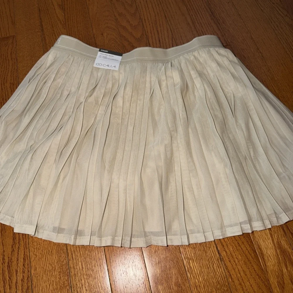 Calia Court High Rise Skort XXL Khaki Sand Pleated Athletic Tennis‎ Pockets